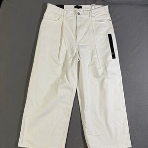 Banana Republic Jeans Womens 32/14 Wide-Leg Crop Baggy White‎ Denim